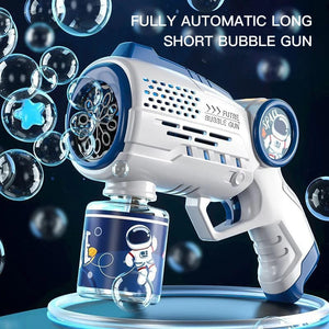 Planet Gates New Porous Astronaut Electric Bubble Gun Kid Toy Bubbles Machine Automatic Soap Blower with Light Summer Outdoor Party Games toy