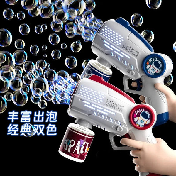 Planet Gates New Porous Astronaut Electric Bubble Gun Kid Toy Bubbles Machine Automatic Soap Blower with Light Summer Outdoor Party Games toy