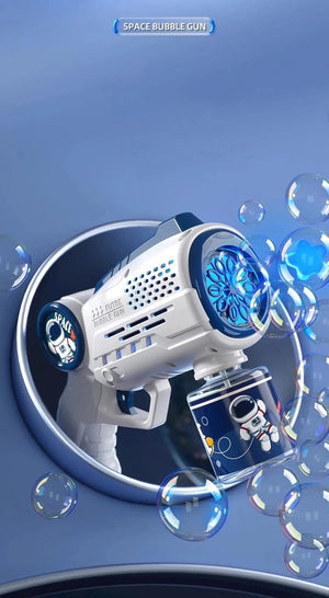 Planet Gates New Porous Astronaut Electric Bubble Gun Kid Toy Bubbles Machine Automatic Soap Blower with Light Summer Outdoor Party Games toy