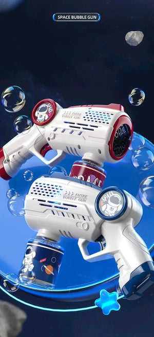 Planet Gates New Porous Astronaut Electric Bubble Gun Kid Toy Bubbles Machine Automatic Soap Blower with Light Summer Outdoor Party Games toy