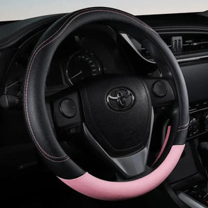 Planet Gates New PU Leather Splicing Leather Anti-slip Wear Four Seasons Universal Steering Wheel Cover
