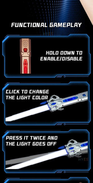 Planet Gates New Retractable Lightsaber Finger Rotating Laser Sword Flash Luminous Sound Cosplay Props Duels Battle Toy Gifts For Kids Adults