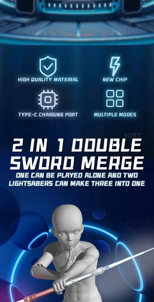 Planet Gates New Retractable Lightsaber Finger Rotating Laser Sword Flash Luminous Sound Cosplay Props Duels Battle Toy Gifts For Kids Adults