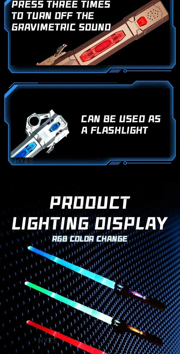 Planet Gates New Retractable Lightsaber Finger Rotating Laser Sword Flash Luminous Sound Cosplay Props Duels Battle Toy Gifts For Kids Adults