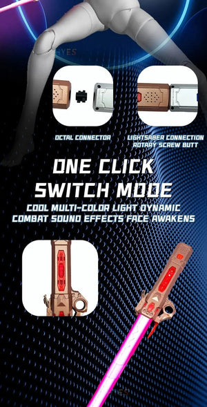 Planet Gates New Retractable Lightsaber Finger Rotating Laser Sword Flash Luminous Sound Cosplay Props Duels Battle Toy Gifts For Kids Adults