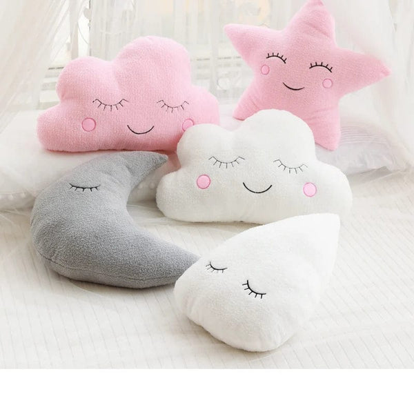 Planet Gates New Stuffed Cloud Moon Star Raindrop Plush Pillow Soft Cushion Toys For Children Baby Kids Girl Christmas Gift Room Car Decor