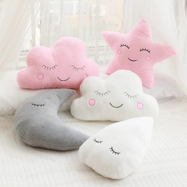 Planet Gates New Stuffed Cloud Moon Star Raindrop Plush Pillow Soft Cushion Toys For Children Baby Kids Girl Christmas Gift Room Car Decor