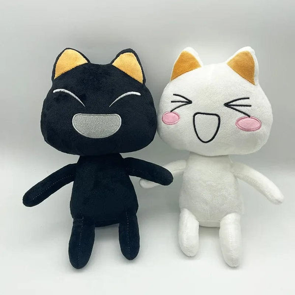 Planet Gates New Toro Inoue Cat Plush Anime Game Doll Stuffed Kittens Plushie Cartoon Couple Black and White Cats Decor Gift Toys for Kids