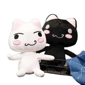 Planet Gates New Toro Inoue Cat Plush Anime Game Doll Stuffed Kittens Plushie Cartoon Couple Black and White Cats Decor Gift Toys for Kids