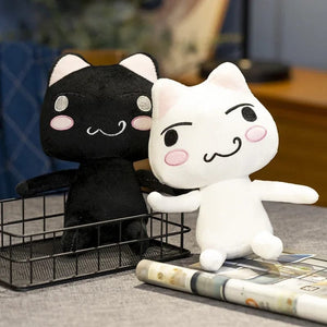 Planet Gates New Toro Inoue Cat Plush Anime Game Doll Stuffed Kittens Plushie Cartoon Couple Black and White Cats Decor Gift Toys for Kids