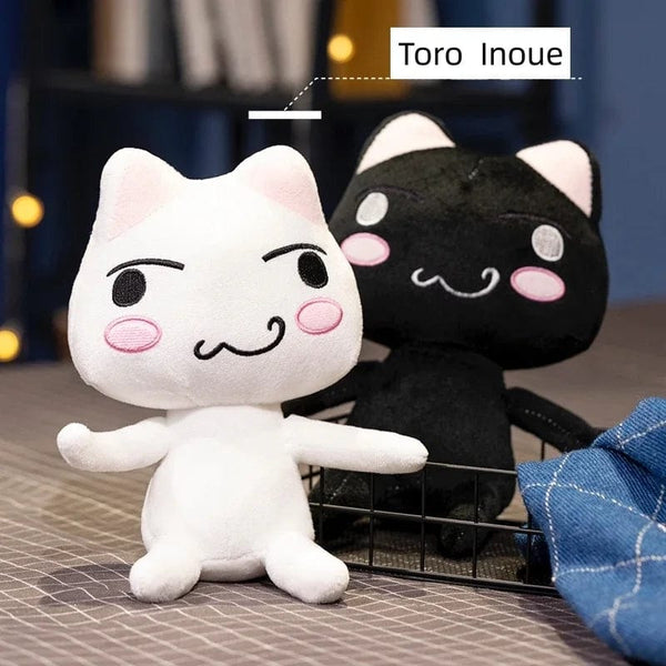 Planet Gates New Toro Inoue Cat Plush Anime Game Doll Stuffed Kittens Plushie Cartoon Couple Black and White Cats Decor Gift Toys for Kids