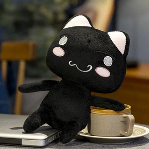 Planet Gates New Toro Inoue Cat Plush Anime Game Doll Stuffed Kittens Plushie Cartoon Couple Black and White Cats Decor Gift Toys for Kids