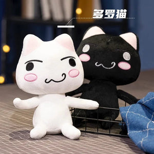 Planet Gates New Toro Inoue Cat Plush Anime Game Doll Stuffed Kittens Plushie Cartoon Couple Black and White Cats Decor Gift Toys for Kids