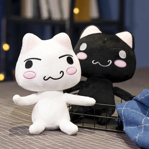 Planet Gates New Toro Inoue Cat Plush Anime Game Doll Stuffed Kittens Plushie Cartoon Couple Black and White Cats Decor Gift Toys for Kids