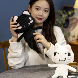 Planet Gates New Toro Inoue Cat Plush Anime Game Doll Stuffed Kittens Plushie Cartoon Couple Black and White Cats Decor Gift Toys for Kids