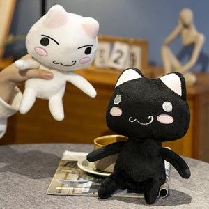 Planet Gates New Toro Inoue Cat Plush Anime Game Doll Stuffed Kittens Plushie Cartoon Couple Black and White Cats Decor Gift Toys for Kids