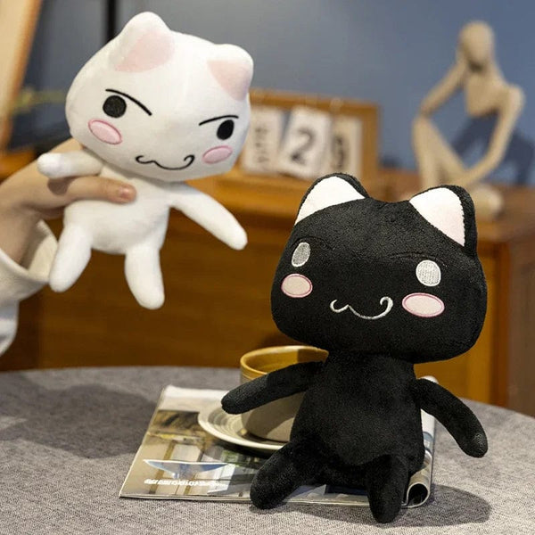 Planet Gates New Toro Inoue Cat Plush Anime Game Doll Stuffed Kittens Plushie Cartoon Couple Black and White Cats Decor Gift Toys for Kids
