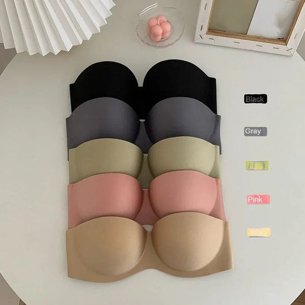 Planet Gates New Tube Top Underwear Soild Color Sexy Lingerie Strapless Bra Push Up Bra Seamless Bralette Sexy Solid Color Women Lingerie