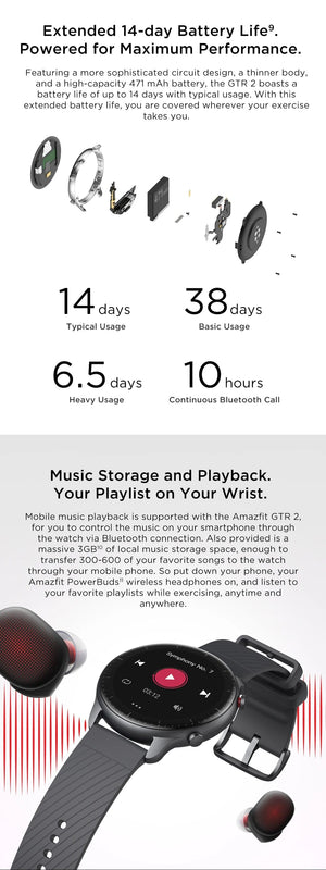 Planet Gates [New Version] Amazfit GTR 2 New Version Smartwatch Alexa Built-in Ultra-long Battery Life Smart Watch For Android IOS Phone