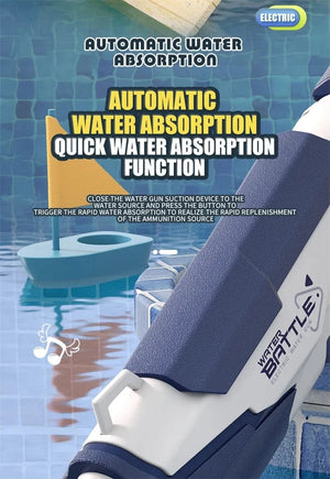 Planet Gates New Water Gun Electric Full Continuous Firing Toy Summer Beach Pool Water Toy Gun Fully Automatic Water Absorption Toys for Kids