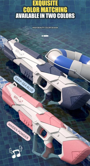 Planet Gates New Water Gun Electric Full Continuous Firing Toy Summer Beach Pool Water Toy Gun Fully Automatic Water Absorption Toys for Kids