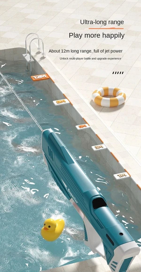Planet Gates New Water Gun Electric Full Continuous Firing Toy Summer Beach Pool Water Toy Gun Fully Automatic Water Absorption Toys for Kids