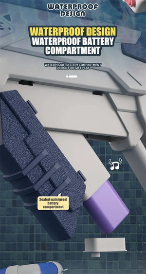 Planet Gates New Water Gun Electric Full Continuous Firing Toy Summer Beach Pool Water Toy Gun Fully Automatic Water Absorption Toys for Kids