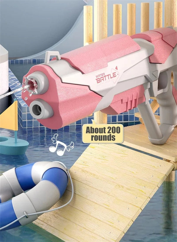 Planet Gates New Water Gun Electric Full Continuous Firing Toy Summer Beach Pool Water Toy Gun Fully Automatic Water Absorption Toys for Kids