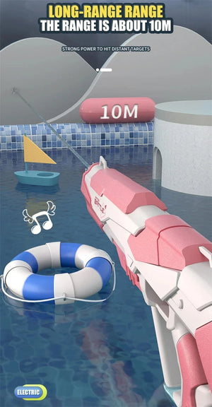 Planet Gates New Water Gun Electric Full Continuous Firing Toy Summer Beach Pool Water Toy Gun Fully Automatic Water Absorption Toys for Kids
