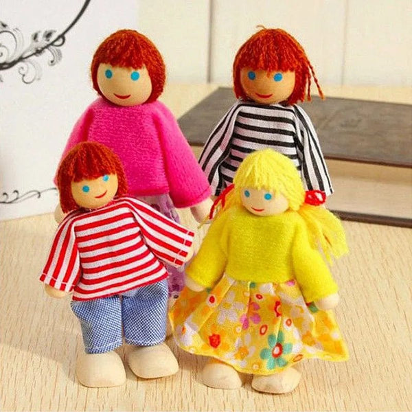 Planet Gates New Wooden Furniture Miniature Toy Mini Wood Dolls Family Doll Kids Children House Play Toy Boys Girls Gifts