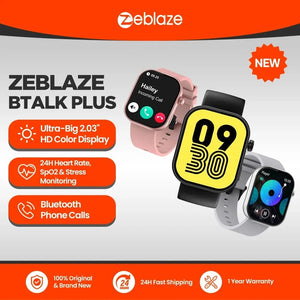 Planet Gates New Zeblaze Btalk Plus Voice Calling Smartwatch 2.03'' HD Color Display Health and Fitness Tracking Smart Watch for Men Women