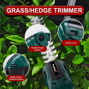 Planet Gates NEWBENY 2 IN 1 Electric Hedge Trimmer Lawn Mower Household Garden Shrub Scissors Grass Scissors Power Tool For Makita 18VBattery