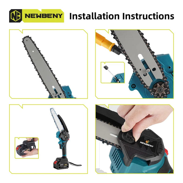 Planet Gates NEWBENY 8 Inch Brushless Electric Saw With Oiler Cordless Woodworking Garden Pruning Saw Power Tools For Makita 18V Battery