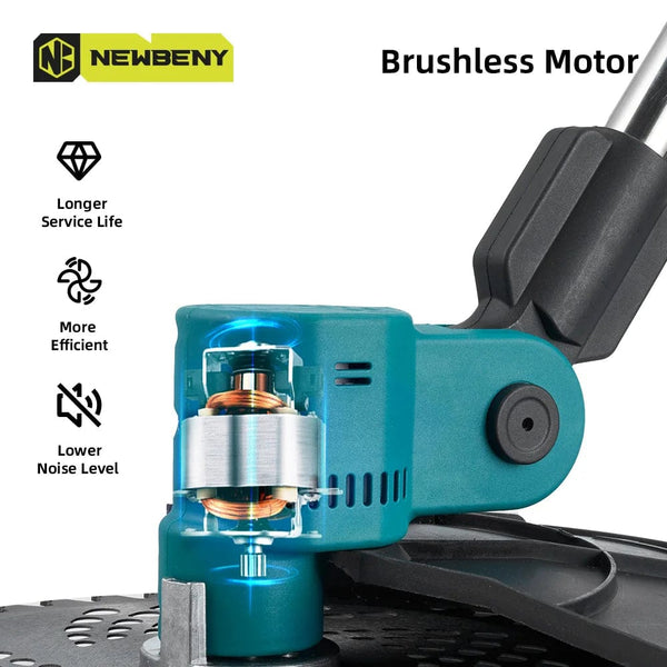 Planet Gates NEWBENY 9 Inch Brushless Electric Lawn Mower Digital Display Cordless Rechargeable Garden Weeding Tools For Makita 18V Battery