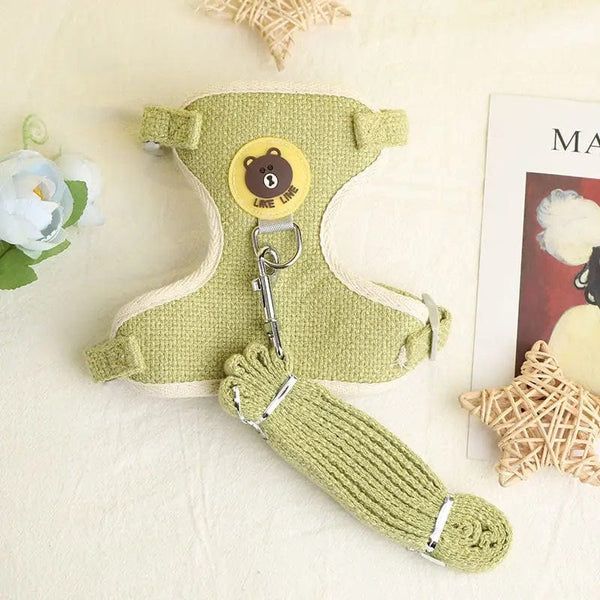 Planet Gates Newest Cute Rabbit Harness and Leash Set Bunny Pet Accessories Vest Harnesses Rabbit Leashes for Outdoor Walking Pets Supplies