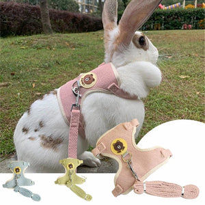 Planet Gates Newest Cute Rabbit Harness and Leash Set Bunny Pet Accessories Vest Harnesses Rabbit Leashes for Outdoor Walking Pets Supplies