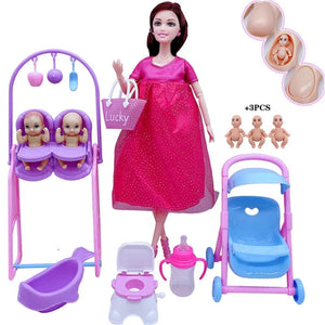 Planet Gates Newest Handmade Doll Accessories Baby Dolls Pregnant Mom Lady For Girls Game Christmas Birthday Present Gift Kids Toy,No Box