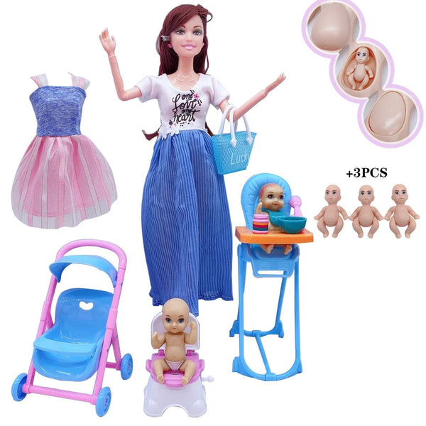 Planet Gates Newest Handmade Doll Accessories Baby Dolls Pregnant Mom Lady For Girls Game Christmas Birthday Present Gift Kids Toy,No Box