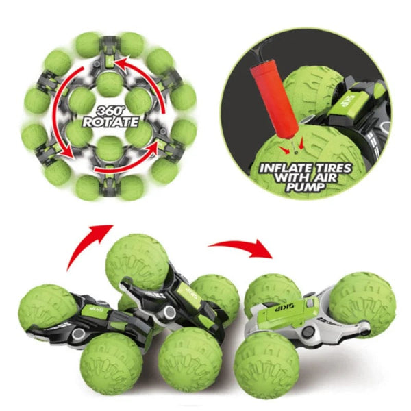 Planet Gates Newest radio controlled car 2.4G Amphibious Stunt RC Car Double-sided Drift flip Tumbling Driving Toys for Boy Birthday present