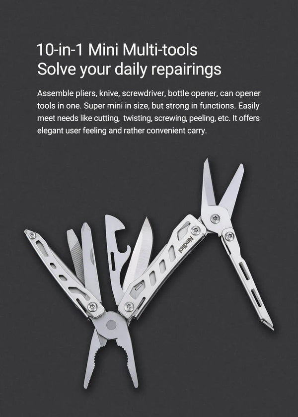 Planet Gates NexTool Mini Flagship Red/Green 10 IN 1 Multi Functional Folding EDC Hand Tool Screwdriver Mini Pliers Bottle Opener Outdoor