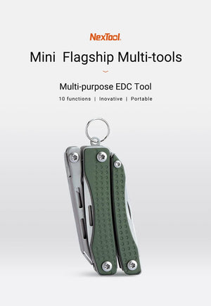 Planet Gates NexTool Mini Flagship Red/Green 10 IN 1 Multi Functional Folding EDC Hand Tool Screwdriver Mini Pliers Bottle Opener Outdoor