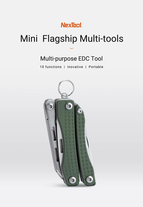 Planet Gates NexTool Mini Flagship Red/Green 10 IN 1 Multi Functional Folding EDC Hand Tool Screwdriver Mini Pliers Bottle Opener Outdoor