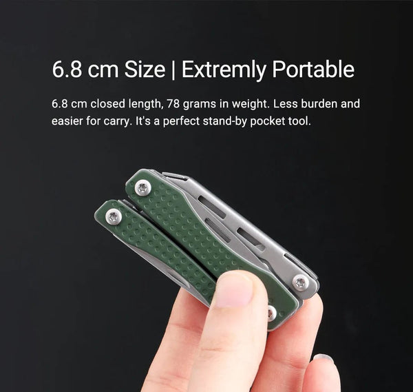 Planet Gates NexTool Mini Flagship Red/Green 10 IN 1 Multi Functional Folding EDC Hand Tool Screwdriver Mini Pliers Bottle Opener Outdoor