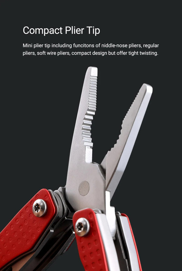 Planet Gates NexTool Mini Flagship Red/Green 10 IN 1 Multi Functional Folding EDC Hand Tool Screwdriver Mini Pliers Bottle Opener Outdoor