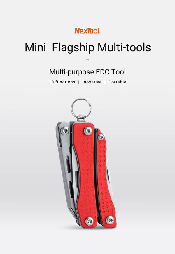 Planet Gates NexTool Mini Flagship Red/Green 10 IN 1 Multi Functional Folding EDC Hand Tool Screwdriver Mini Pliers Bottle Opener Outdoor