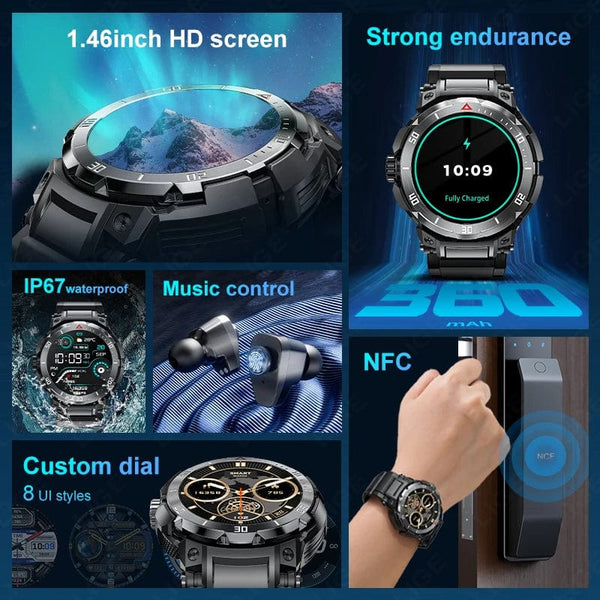 Planet Gates NFC 2 In 1 Bluetooth Headset Smart Watch TWS Music Talk With Earbuds 4 Hours Of Strong Sound Effects Music Lover Men SmartWatch