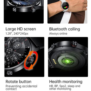 Planet Gates NFC access control / Single steel strip NFC Bluetooth Call Smart Watch Men Full Screen GPS Sports Bracelet Waterproof ECG Health Monitor SmartWatch for IOS Android 2024