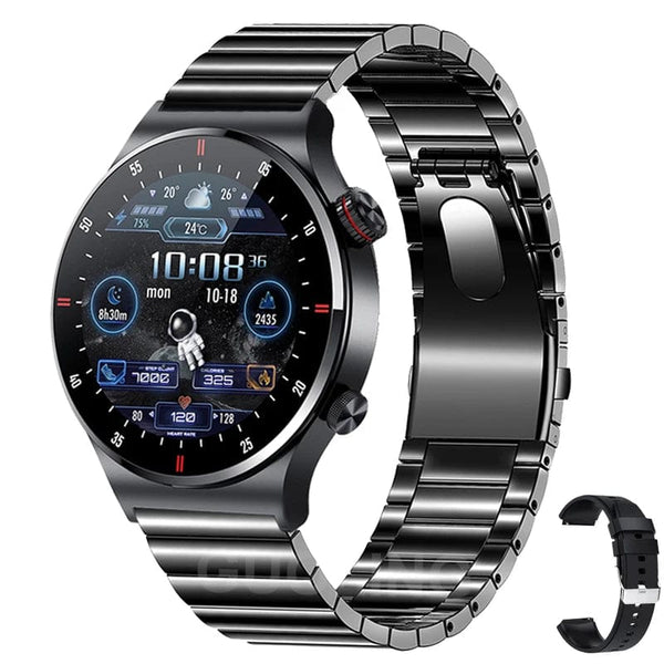 Planet Gates NFC access control / Single steel strip NFC Bluetooth Call Smart Watch Men Full Screen GPS Sports Bracelet Waterproof ECG Health Monitor SmartWatch for IOS Android 2024