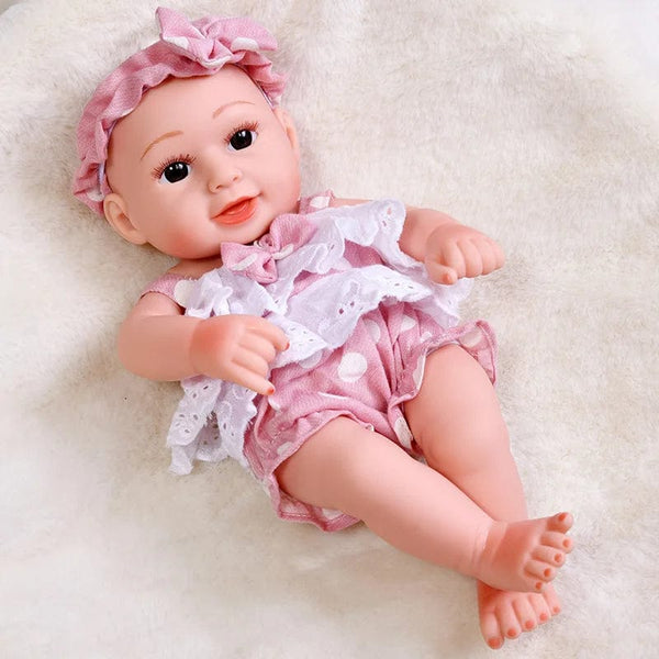 Planet Gates NH-smile-dressPK / girl 30cm Reborn Dolls Baby Reborn Toys Doll Waterproof Vinyl Bebe Doll Cute Mini Reborn Baby Doll For Girls Birthday Gift