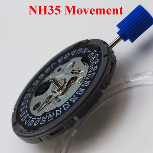 Planet Gates NH35 Movement High Accuracy Automatic Mechanical Watch Wrist Day Date Wristwatches Wrist 3.0or3.8 clock Crown